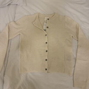 H&M Cream Button-Up Cardigan